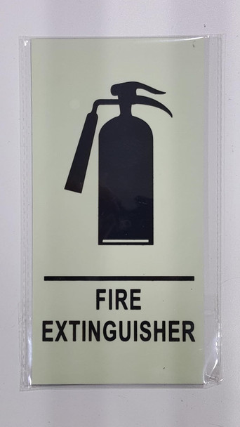 Sign Glow-In-the-Dark -Photoluminescent , Aluminium, double sided tape (Fire Extinguisher)