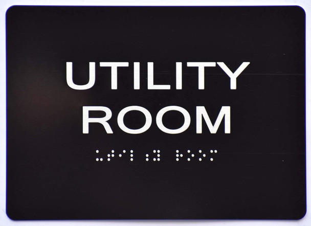 ADA BLACK FLOOR NUMBER -TACTILE GRAPHICS GRADE SIGN