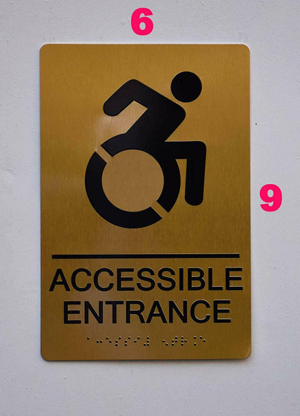 ACCESSIBLE Entrance Sign - Gold,