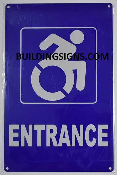 SIGNS ENTRANCE SIGN- BLUE BACKGROUND (ALUMINUM SIGNS