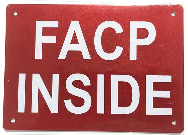 FACP INSIDE SIGN- REFLECTIVE !!! (ALUMINUM