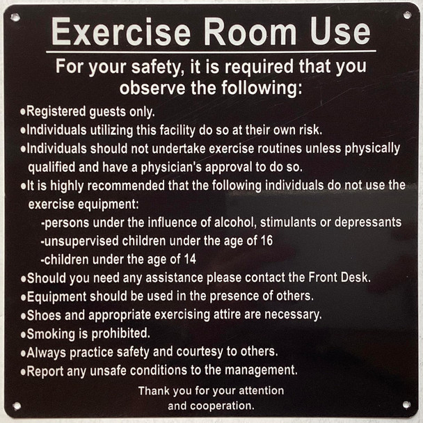 Exercise Room RULES
