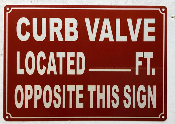 Curb Valve Located Ft Opposite This Sign