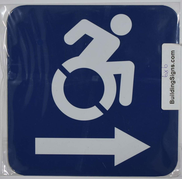 SIGNS ACCESSIBLE RIGHT SIGN- BLUE