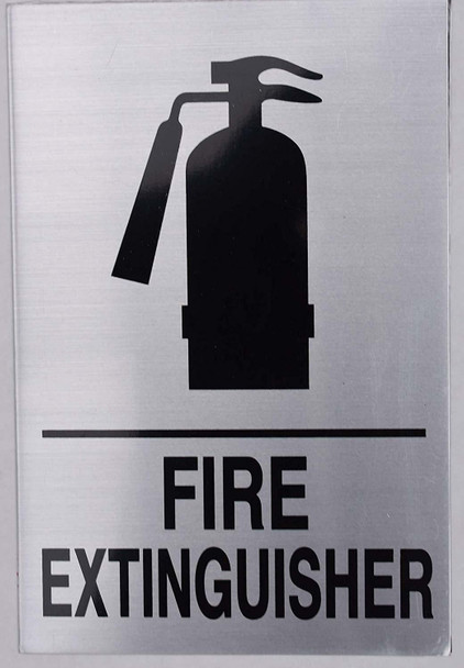 FIRE EXTINGUISHER SIGN silver