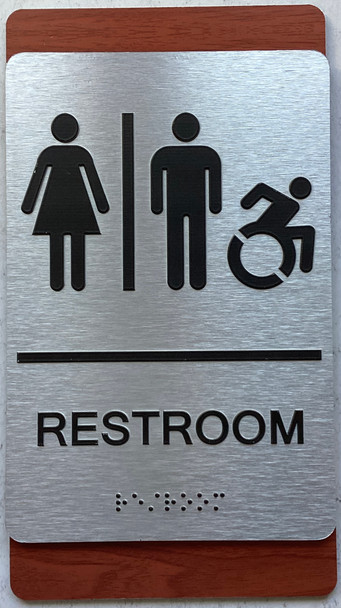 ADA RESTROOM ACCESSIBLE SIGN CHERRY