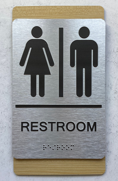 BRAILLE RESTROOM SIGN MAPLE