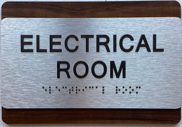 ADA ELECTRICAL ROOM SIGN WALNUT