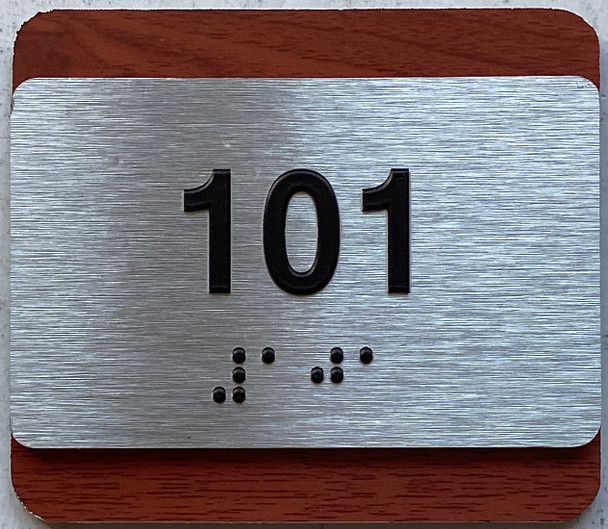 BRAILLE APARTMENT NUMBER SIGN CHERRY