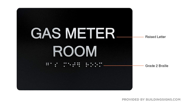 Gas Meter Room Sign Black ,