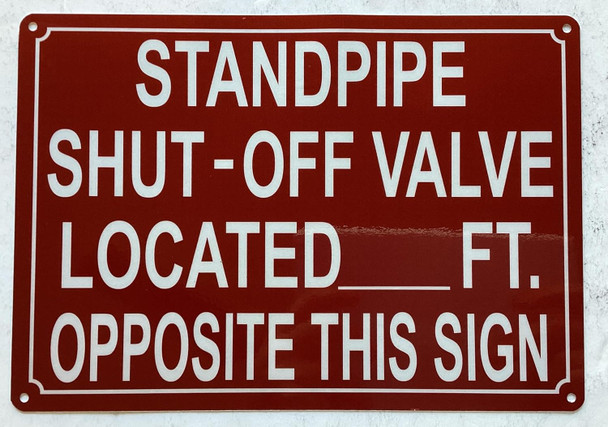 STANDPIPE CURB BOX LOCATED FEET OPPOSITE THIS SIGN SIGN