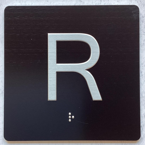 ELEVATOR ROOF R FLOOR SIGN