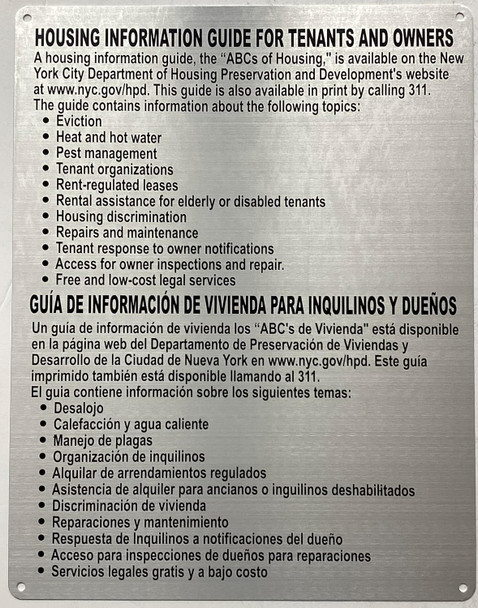 HPD HOUSING INFORMATION GUIDE/ABC OF HOUSING SIGNS