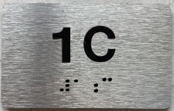 APT NUMBER 1C SIGN-UNIT NUMBER SIGN WITH RAISED LETTERS
