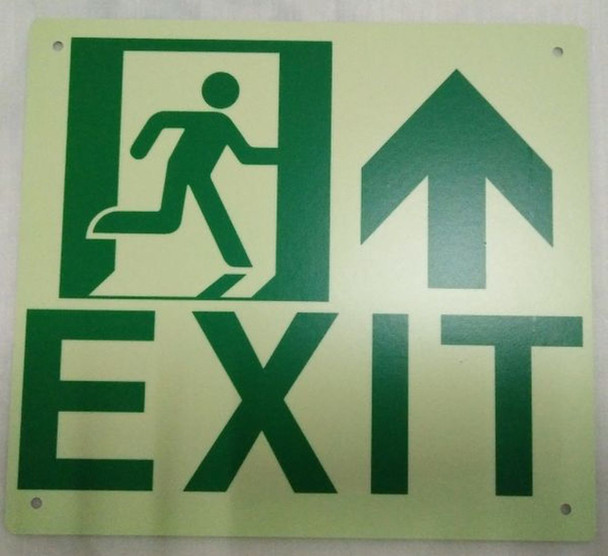 SIGNS PHOTOLUMINESCENT EXIT SIGN HEAVY DUTY /