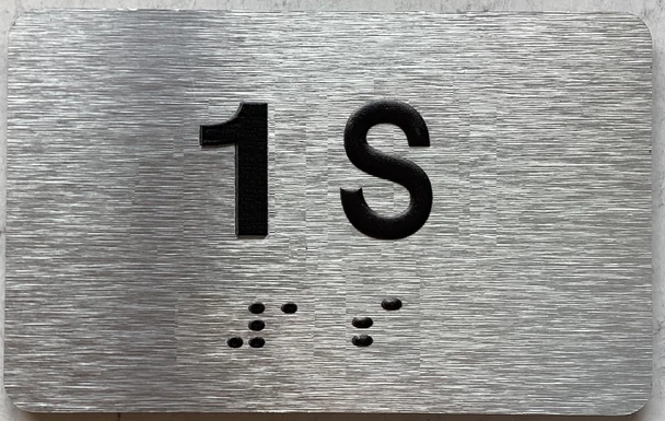 APT NUMBER 1S SIGN-UNIT NUMBER SIGN WITH RAISED LETTERS