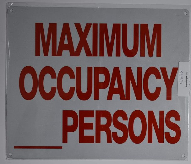SIGNS MAXIMUM OCCUPANCY _ PERSONS