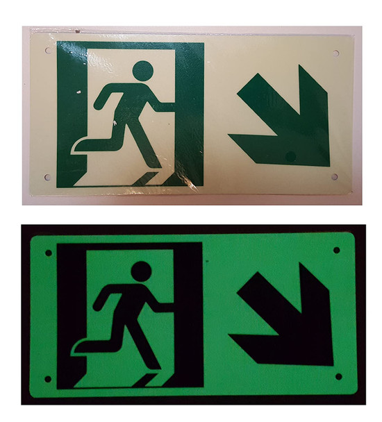 SIGNS PHOTOLUMINESCENT EXIT SIGN HEAVY DUTY /