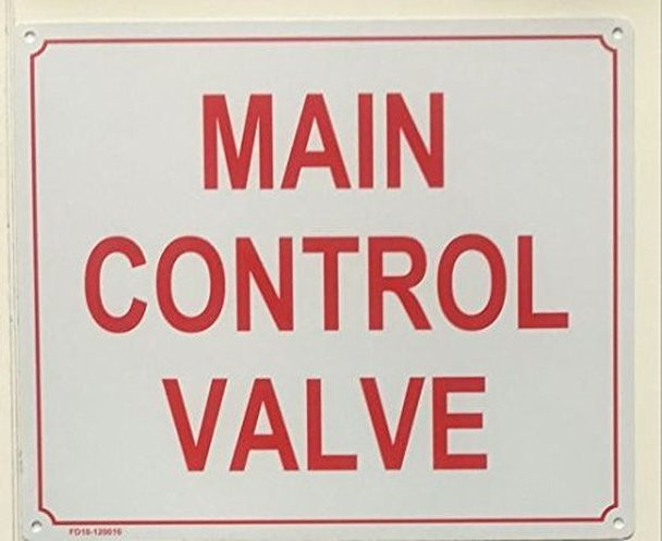 SIGNS MAIN CONTROL VALVE SIGN