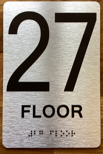 Floor 27 Sign with Raised Letters Sign