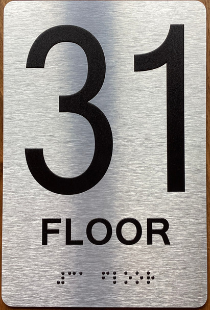 Floor 32 Sign with Raised Letters Sign