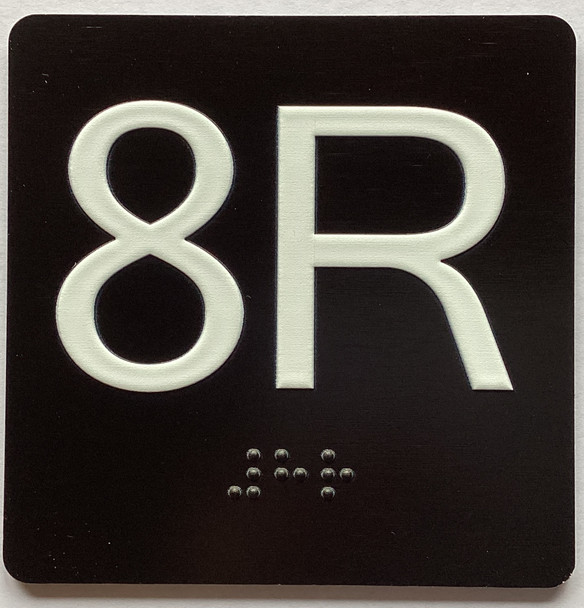8R Elevator Jamb Plate Sign