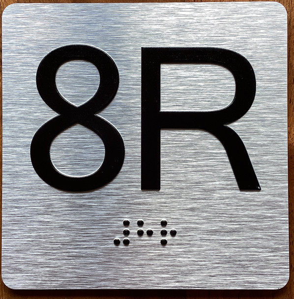 8R Elevator Jamb Plate Sign