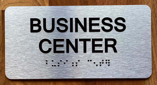 Business Center With Sign with Raised Letters Sign