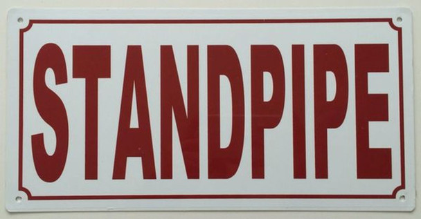 SIGNS STANDPIPE SIGN (ALUMINUM SIGNS 6X12, WHITE)-(ref062020)