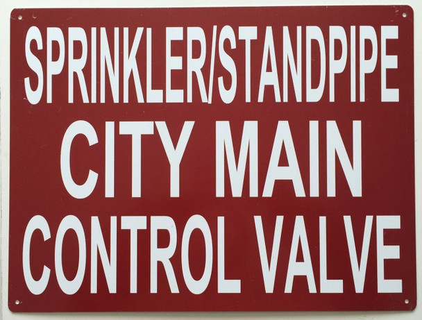 SIGNS SPRINKLER AND STANDPIPE CITY MAIN CONTROL