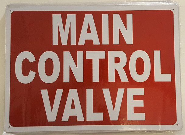 SIGNS FIRE MAIN CONTROL VALVE