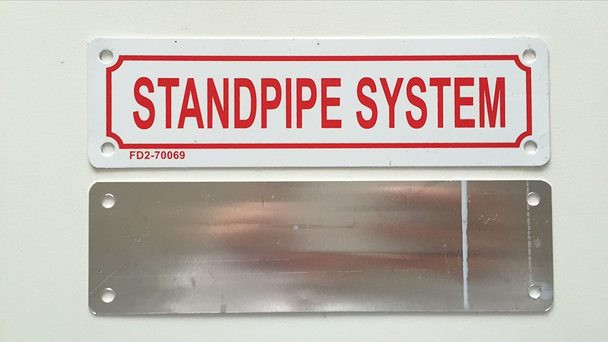 Standpipe System Sign (White Background,Aluminium 2X7)