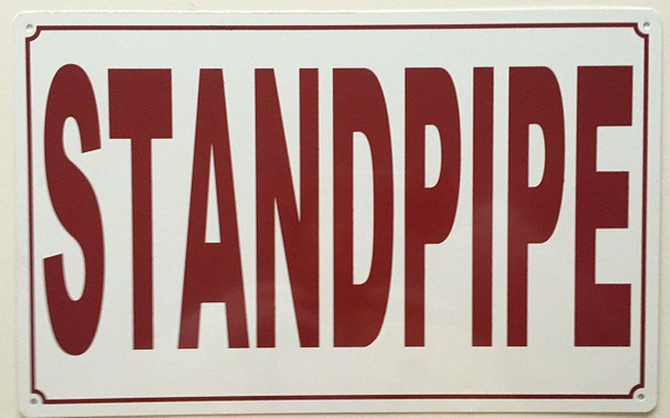 SIGNS STANDPIPE SIGN- WHITE ALUMINUM