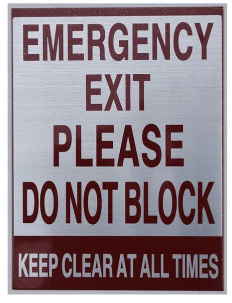SIGNS EMERGENCY EXIT PLEASE DO NOT BLOCK