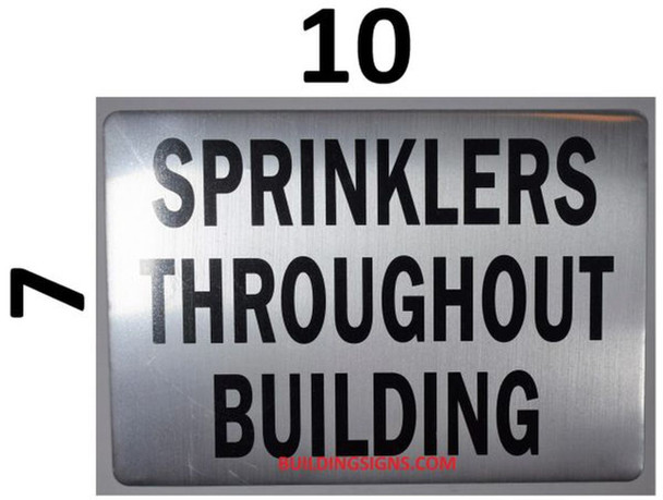 SIGNS SPRINKLERS THROUGHOUT BUILDING SIGN