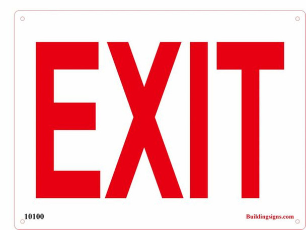 EXIT SIGN WHITE (ALUMINUM SIGNS 12X9)-(ref062020)