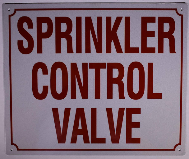 SIGNS SPRINKLER CONTROL VALVE SIGN (WHITE,ALUMINUM SIGNS