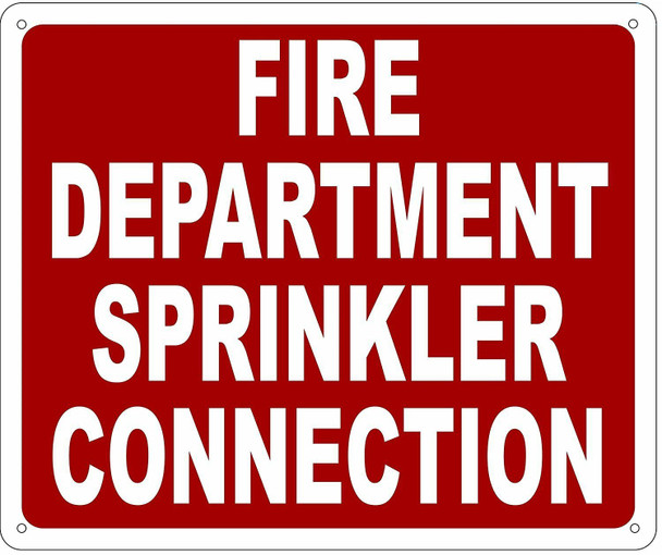 FIRE DEPARTMENT SPRINKLER CONNECTION SIGN- REFLECTIVE