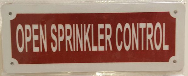 SIGNS OPEN SPRINKLER CONTROL SIGN-