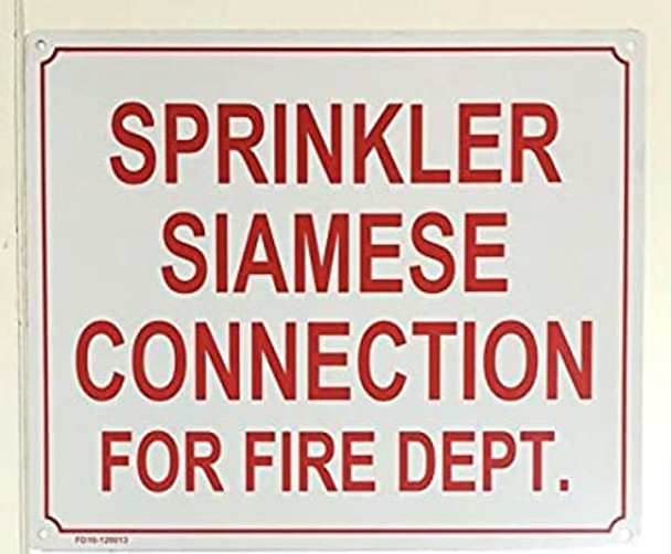 SIGNS SPRINKLER SIAMESE CONNECTION FOR FIRE DEPARTMENT