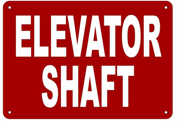 ELEVATOR SHAFT SIGN- REFLECTIVE !!! (ALUMINUM