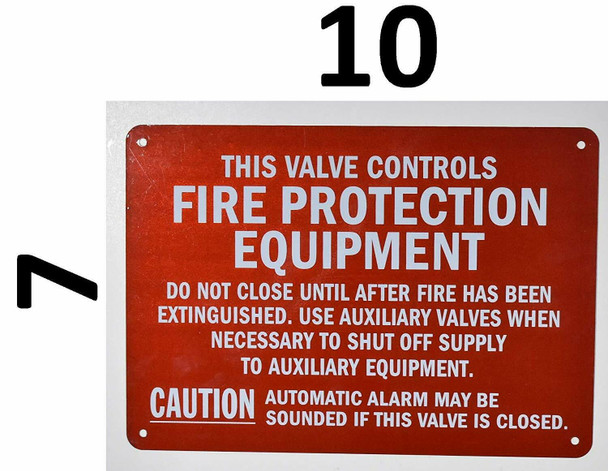 This Valve Controls FIRE Protection Equipment Sign