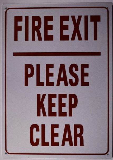 SIGNS FIRE EXIT PLEASE KEEP CLEAR SIGN