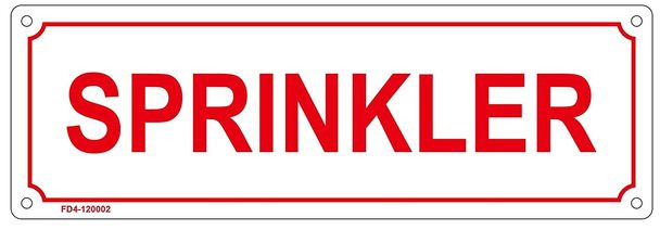 SPRINKLER SIGN (ALUMINUM SIGNS 2X7, WHITE)-(ref062020)