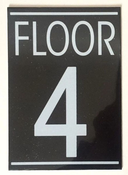 FLOOR NUMBER FOUR (4) SIGN -