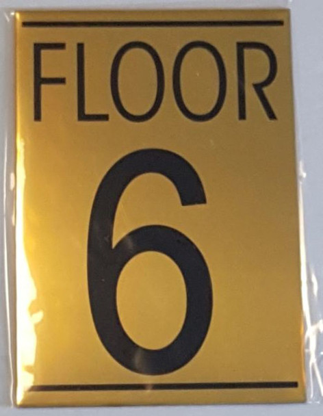 FLOOR NUMBER SIX (6) SIGN -