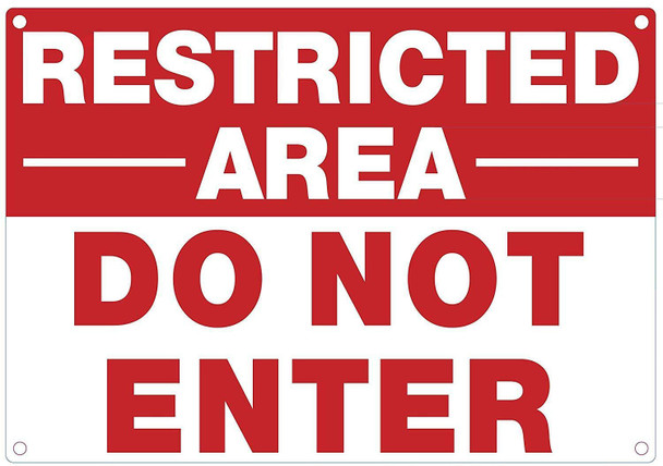 SIGNS DO NOT ENTER RESTRICTED AREA SIGN