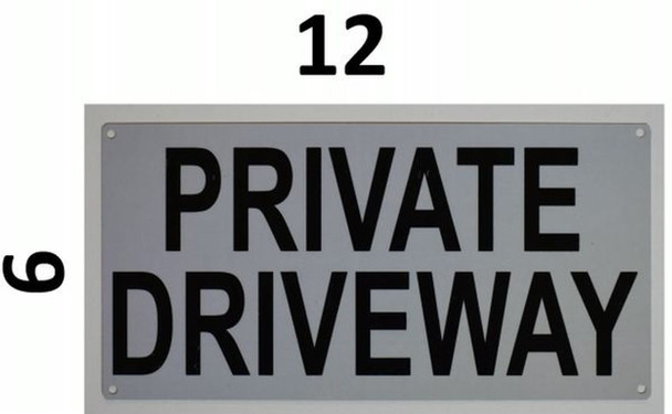 SIGNS PRIVATE DRIVEWAY SIGN- WHITE (ALUMINUM SIGNS