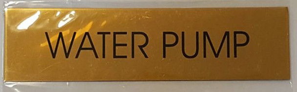 WATER PUMP SIGN - GOLD ALUMINUM