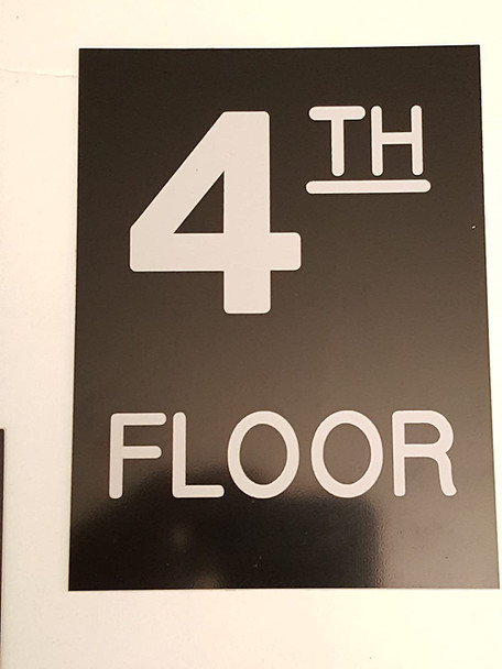 SIGNS Floor number Four (4) sign Engraved